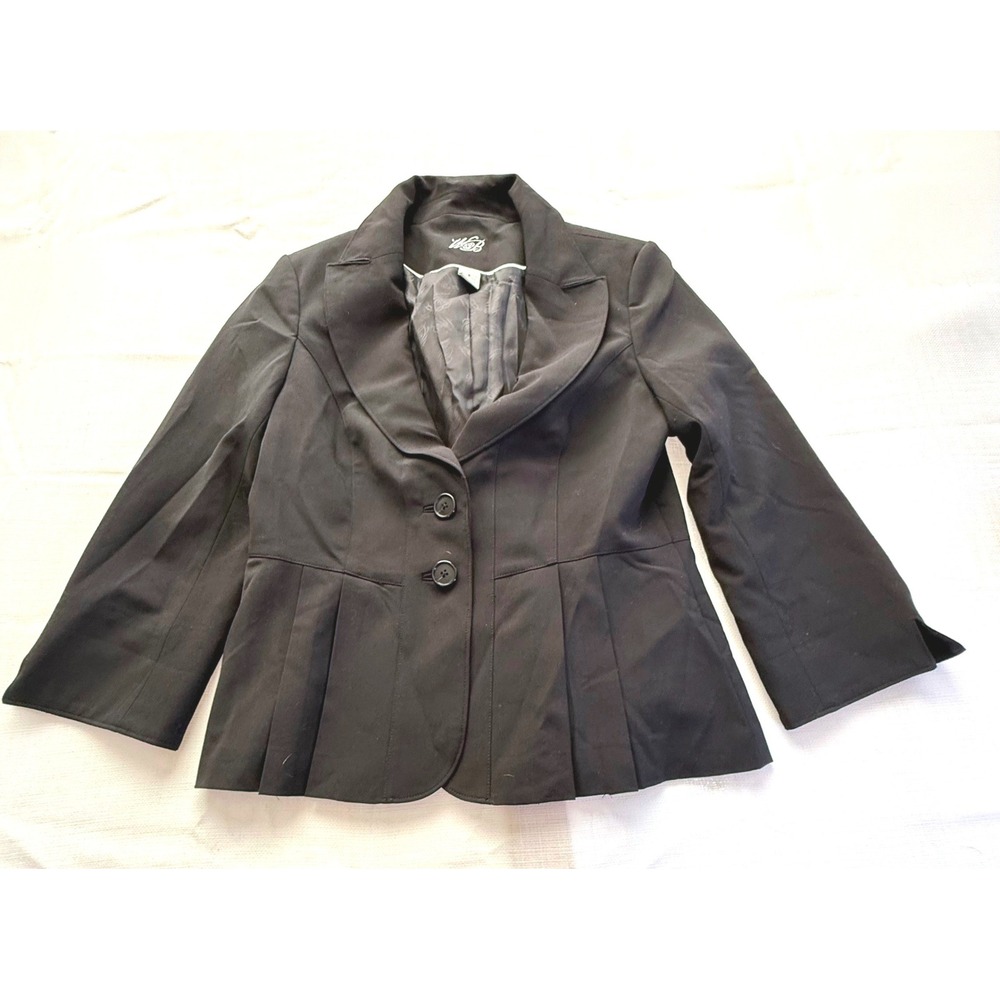 White House Black Market Blazer Size 8 Black Peplum Fitted Career Jacket